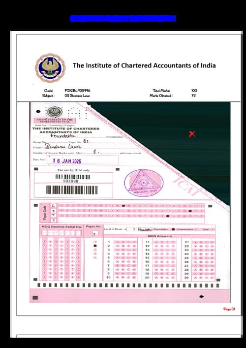 First page of Certified copy of business law topper January 2025