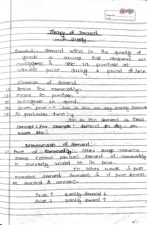 First page of Theory of demand and supply