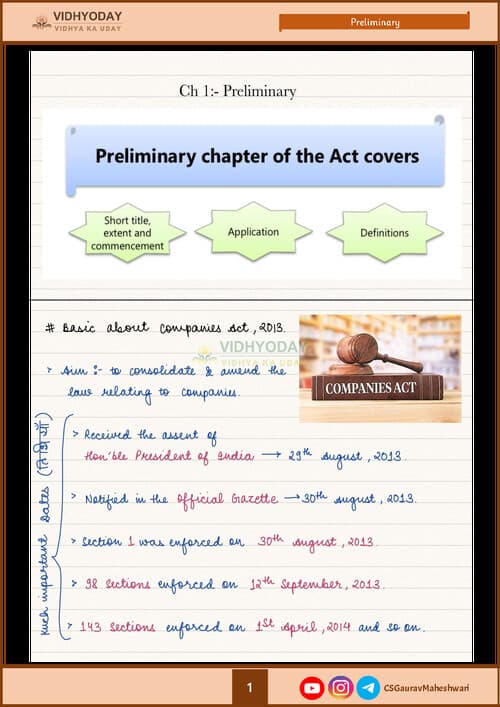 First page of Law notes from Vidhyoday. By gourav Maheshvari Sir