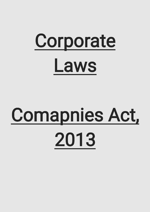 First page of Corporate law important sections and form no.