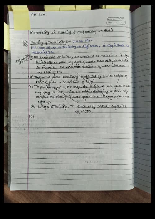 First page of CA audit notes Ch-3 ( RISK ASSESSMENT & INTERNAL CONTROL) SA 320 By CA Rishabh Jain