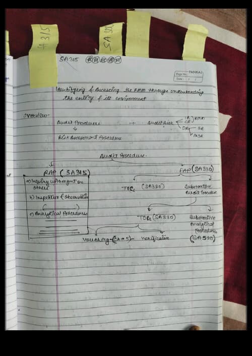 First page of CA audit notes Ch-3 ( RISK ASSESSMENT & INTERNAL CONTROL) SA 315 By CA Rishabh Jain
