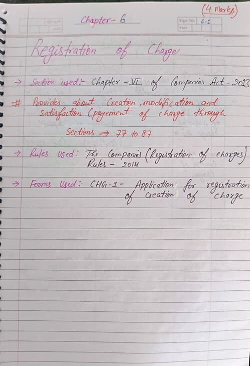 First page of Chapter 6 Registration of Charge Companies Act - 2013
