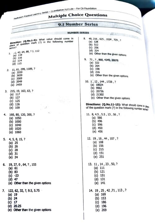 First page of Logical reasoning questions practice