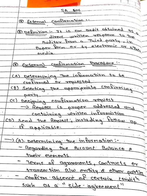 First page of Audit SA 505 summary (chp-4)