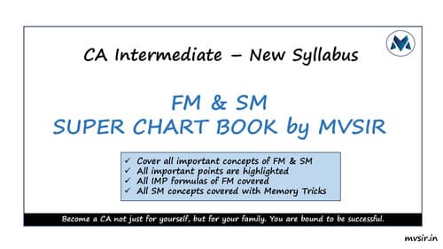 First page of MV SIR FM & SM CHART BOOK