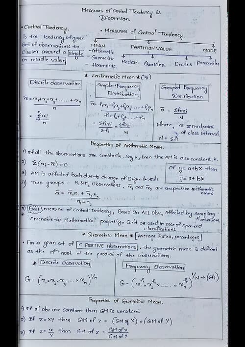 First page of Measures of central tendency last min revision