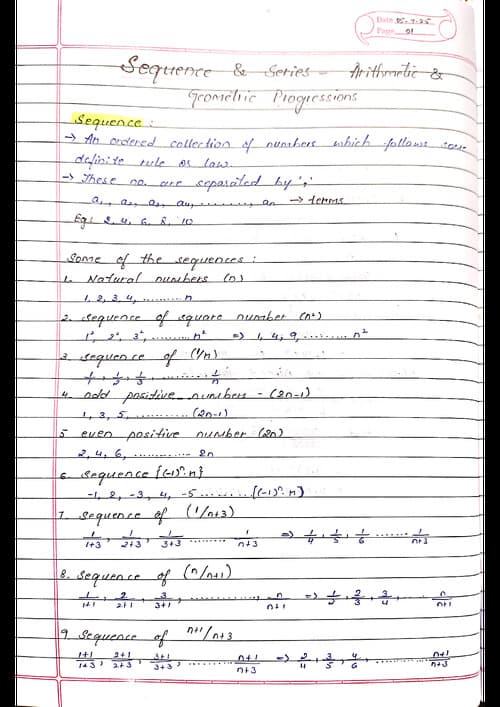 First page of Sequence & Series