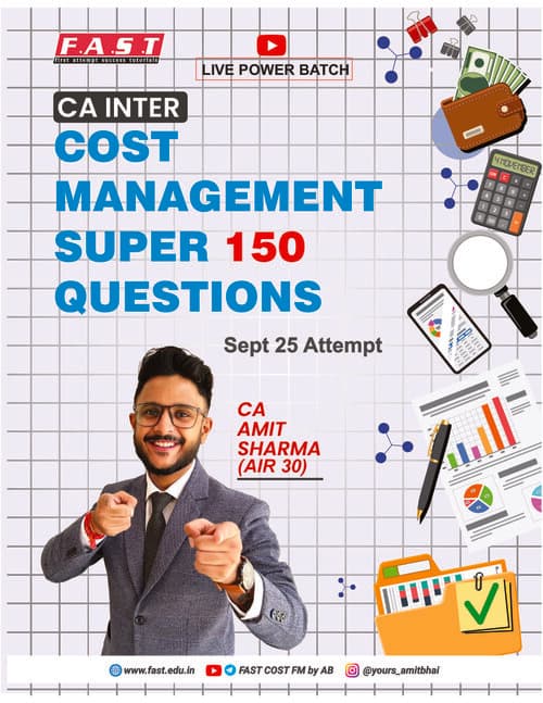First page of Cost 150 super quality question ca Amit Sharma sep 25 ca inter If anyone wants any pdf massage karo