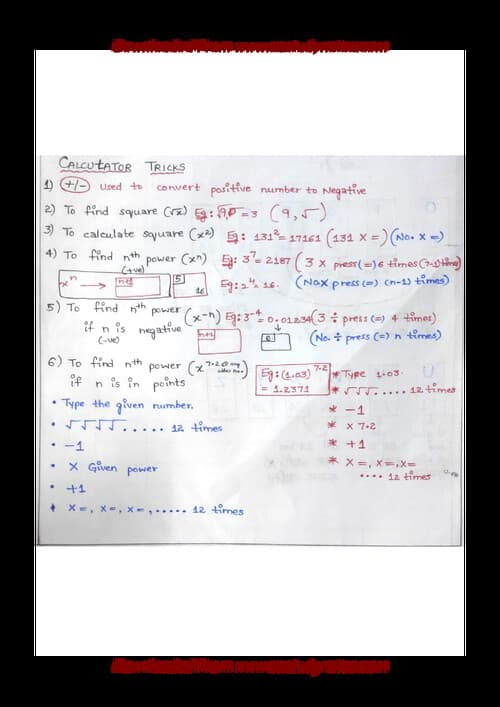 First page of All calculator tricks are available here