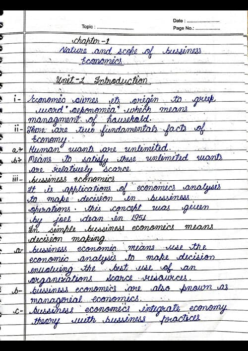 First page of Bussiness economics notes Love kausik sir . Jai hind jai CA
