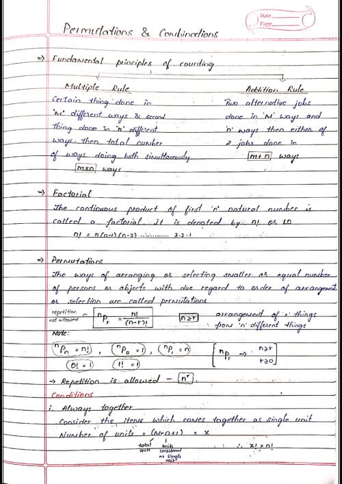 First page of Permutation & Combinations