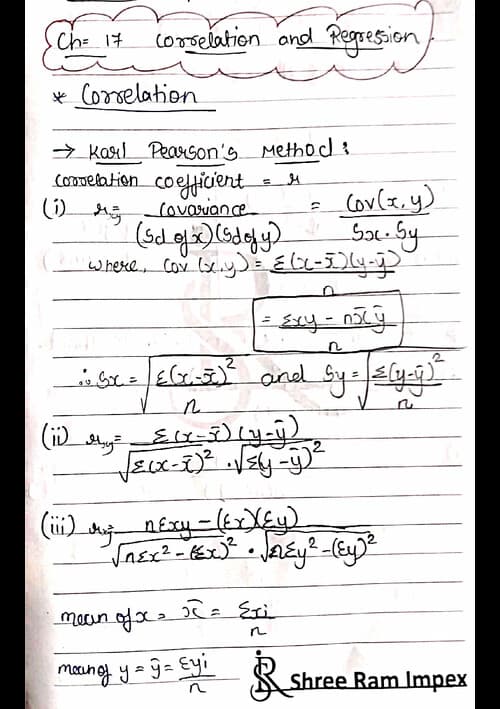 First page of Quantitative aptitude (statistics) Ch 17 correlation and regression