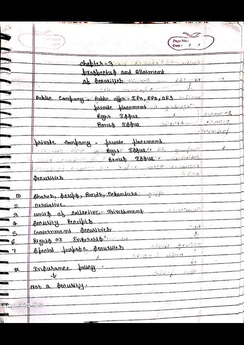 First page of Section by Section notes are provide by me which are very helpful to quickly revise during the period of examination 8409854158