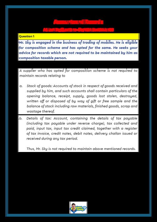 First page of Accounts and Records LDR Questions by CA Amit Mahajan Sir.
