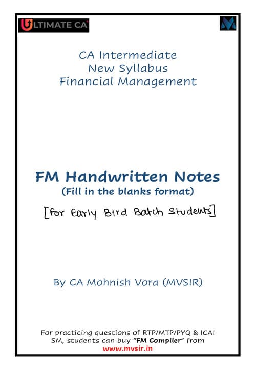 First page of FM Handwritten notes (Only few chapters)
