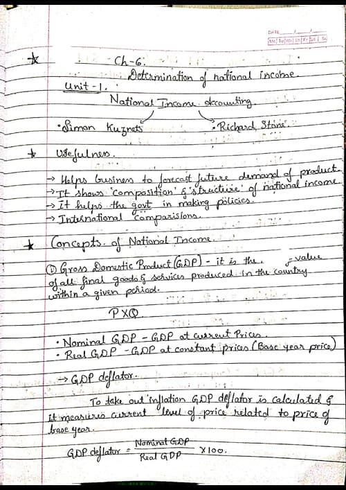 First page of CA foundation Handwritten ✍️ notes of Macro Economics!!!
