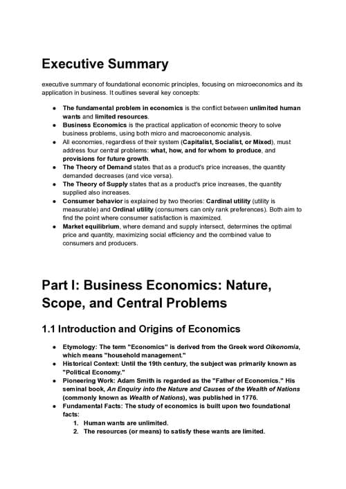First page of Chapter 1 & 2 – Nature & Scope + Demand & Supply Just 20 mins quick prep and secure 17–18 marks easy!!