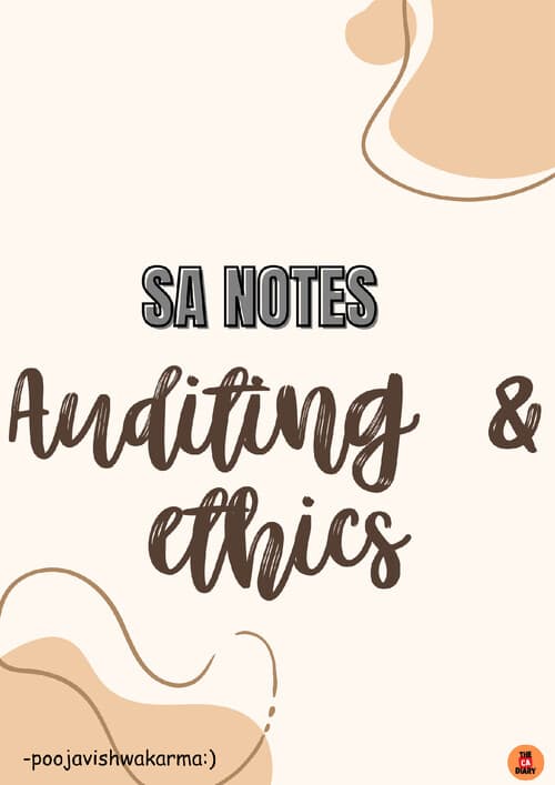 First page of Audit handwritten notes of standards on auditing ( SA)