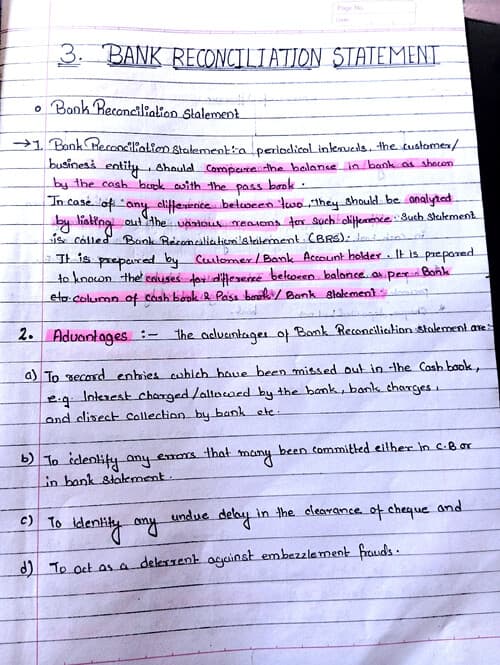 First page of Hand written notes of BRS theory