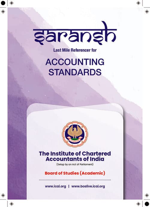 First page of Adv Accounting - ICAI SARANSH All Accounting Standards Summary & Chart Book #Easy for Revision