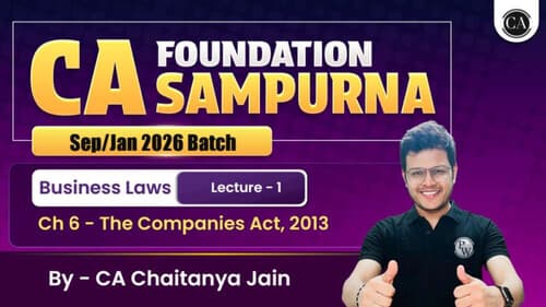 First page of Ca foundation sampurna 2026 physics wallah companies act lecture 1