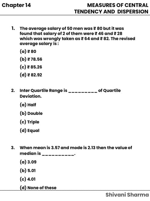 First page of QA ch 14 MCTD pratice question (High Marks weight chapter ()
