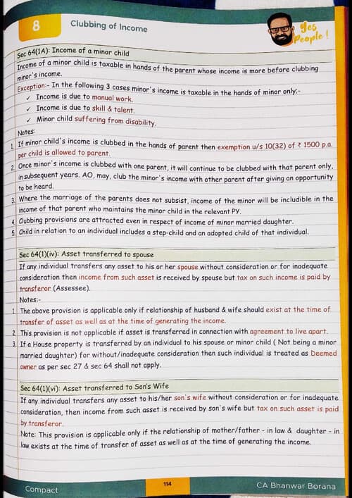 First page of Clubbing of Income Compact (By BB Sir) for May 26.