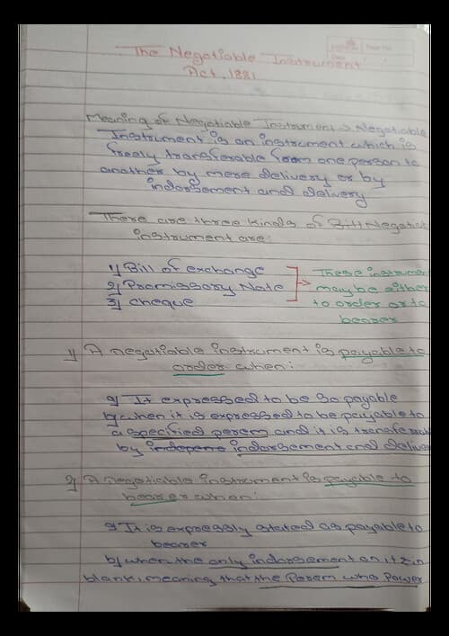 First page of These notes will help you to study Law chapter 7