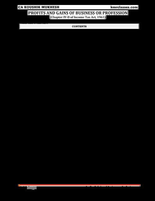 First page of CA Inter - DT : PGBP Concept book