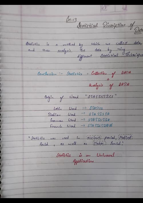 First page of Ch-13 Statistical Description of Data