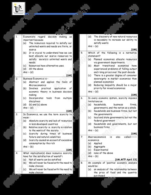 First page of Ca foundation Economics Scanner