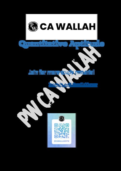 First page of CA FOUNDATION Quantitive Aptitude Daily MCQ's