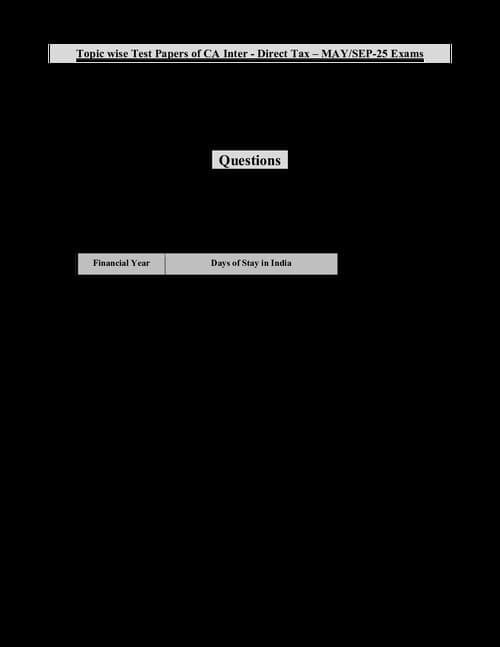 First page of Residential status mock test