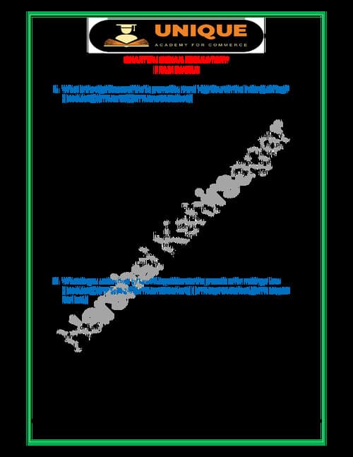 First page of Indian regulatory framework Question and answer Law