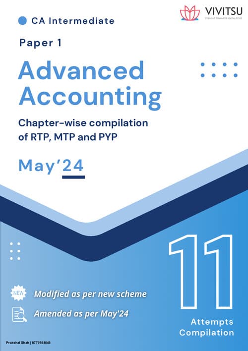 First page of Advance Accounts VIVITSU COMPILER 10YEARS RTP's ,MTP's and PYP. Best book for revision.