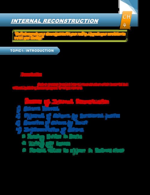 First page of Internal Reconstruction by CA Nitin Goel