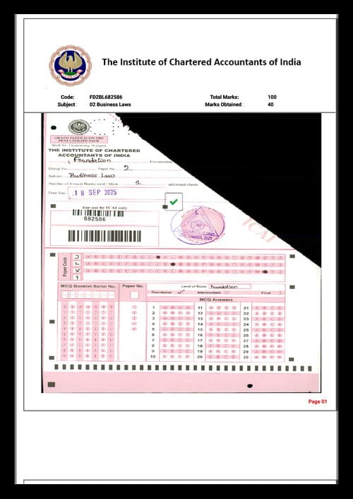 First page of Business law certified copy