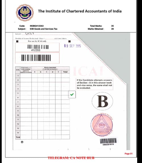 First page of CA INTERMEDIATE AIR HOLDER'S CERTIFIED COPIES CERTIFIED COPIES OF AIR 1 — NEHA KHANWANI FOR SEPTEMBER, 2025. Paper 3B GST