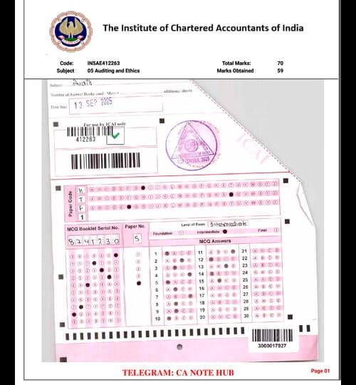 First page of CA INTERMEDIATE AIR HOLDER'S CERTIFIED COPIES CERTIFIED COPIES OF AIR 1 — NEHA KHANWANI FOR SEPTEMBER, 2025 Paper 5 Audit