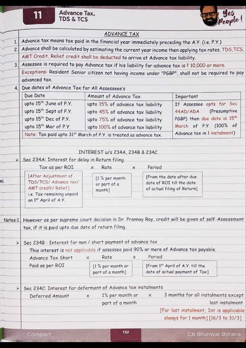 First page of Advance Tax, TDS & TCS Compact By BB Sir for May 26.