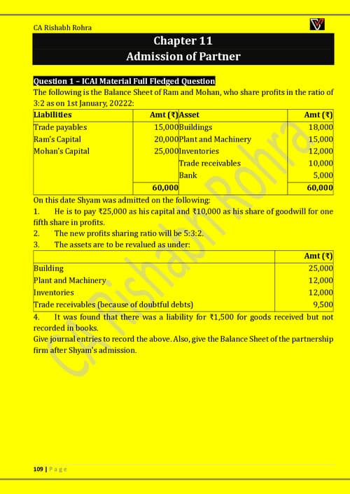 First page of Account test series partnership
