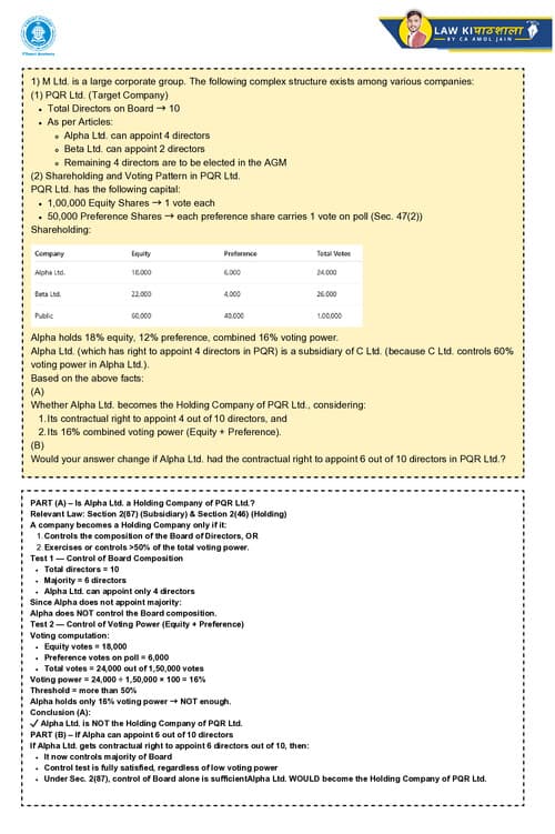 First page of Law Co.act Question and answer