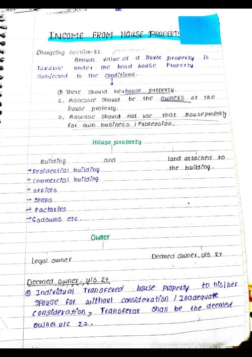 First page of Income from house property