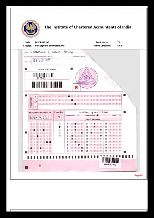 First page of Corporate Law - Certified Copies AIR 1 from Sep 25 Attempt