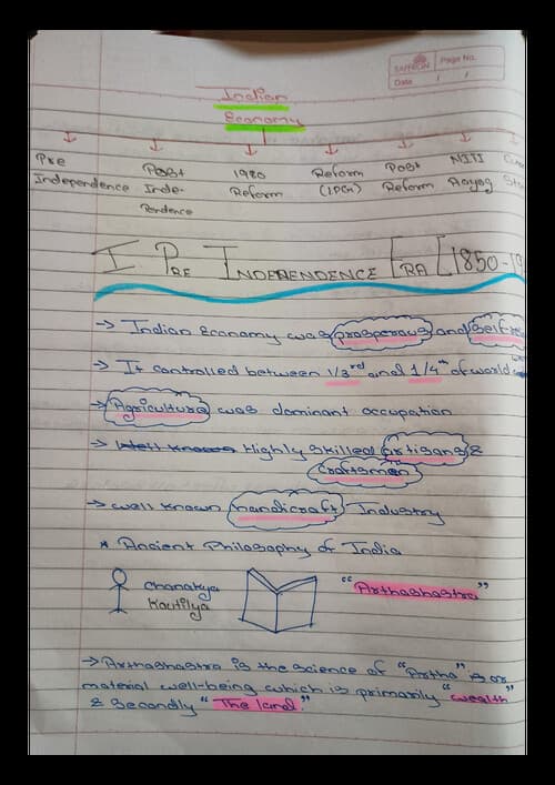 First page of Chapter 10 Indian economy Easy notes Hope you like it
