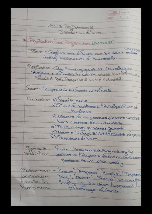 First page of Indian partnership Act unit 3 Hope you like the notes