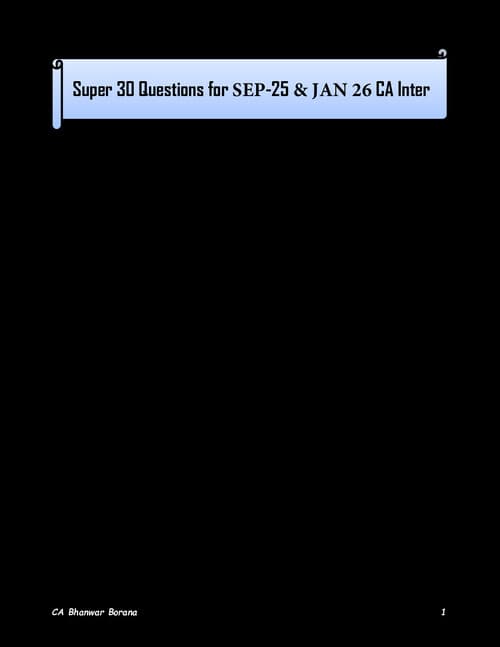 First page of Super 30 questions