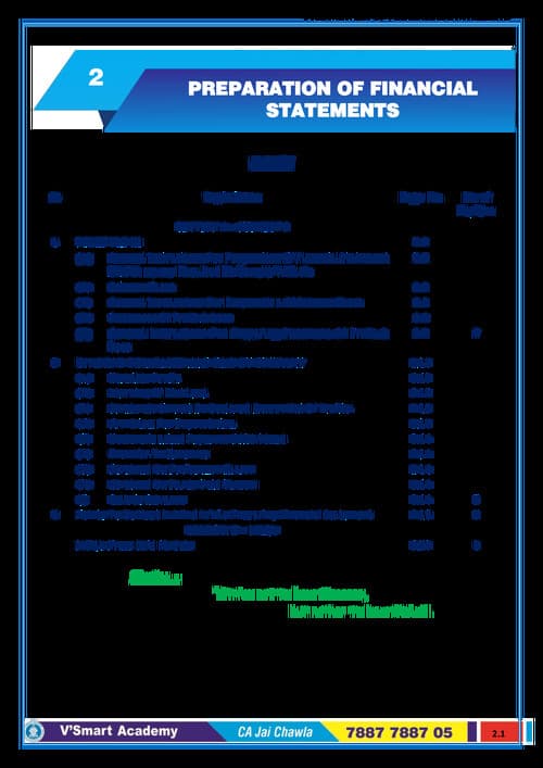 First page of Prepration of FS by jai chawla NOTES