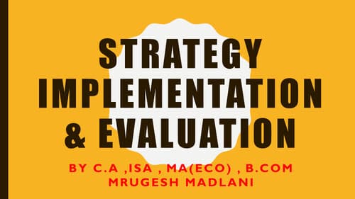 First page of Strategy Implementation & Evaluation Notes - CA Mrugesh Madlani Chart Book & Revision Notes